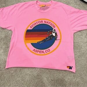 AVIATOR NATION BOYFRIEND LOGO TEE